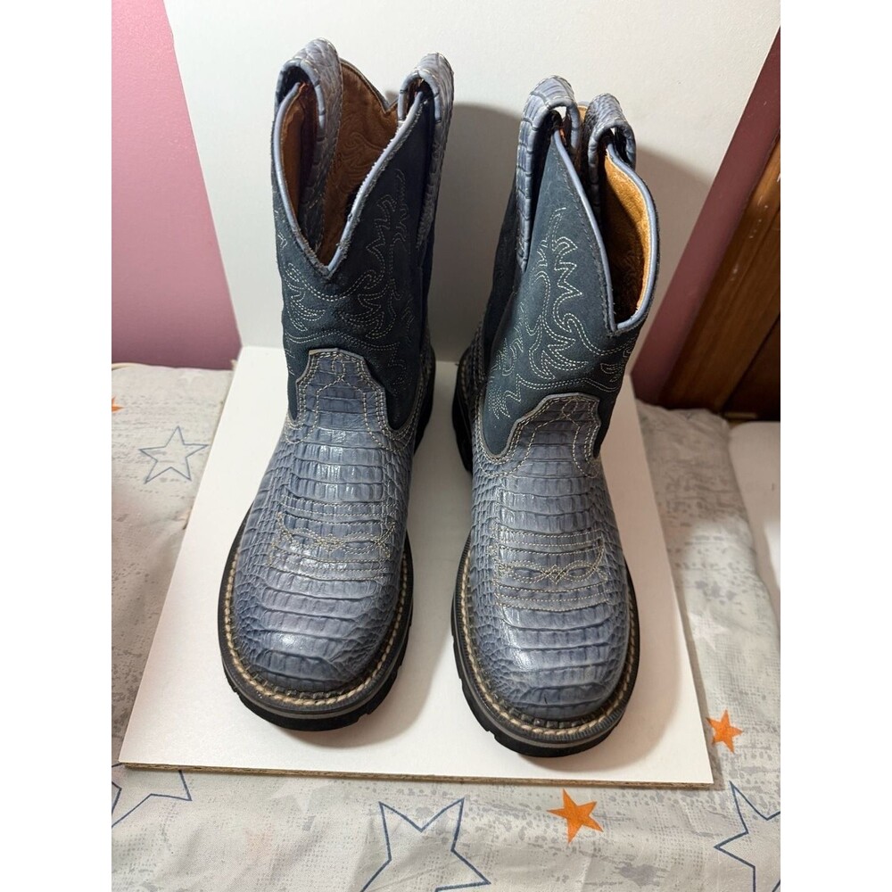 Ariat Fatbaby Blue Gator Print Western Boots